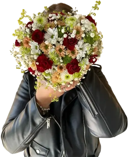 Žena držící květiny Žena držící květiny